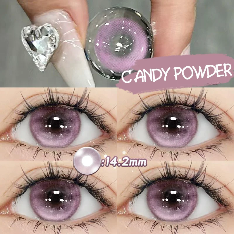 DUOXIU 1 Pair New Purple Series Contact Lenses for Eyes Natural Pupil Eye Color Lens Myopia Beauty Colored Eye Contacts