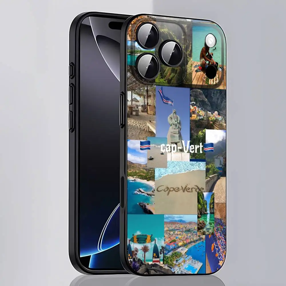 أفريقيا كيب فيردي جواز السفر العلم جراب هاتف آيفون 15,16,12,14,13,11,17,Pro,Max,Plus,E,Air,غطاء أسود صغير #5
