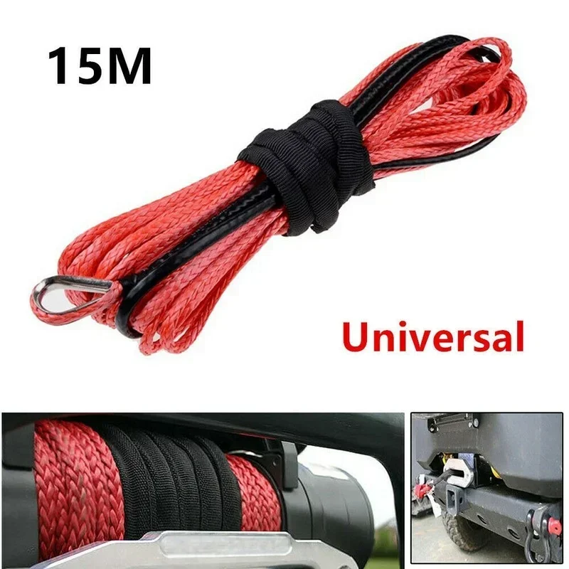 1/4'' x 50' Synthetic Winch Rope Cable Line for ATV UTV Off-road 5000-5700lbs