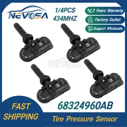 Nevosa 68324960ab 68185570aa 68378369ad tpms sensor de monitor de pressão dos pneus do carro para jeep cherokee dodge ram 1500 434mhz manômetro