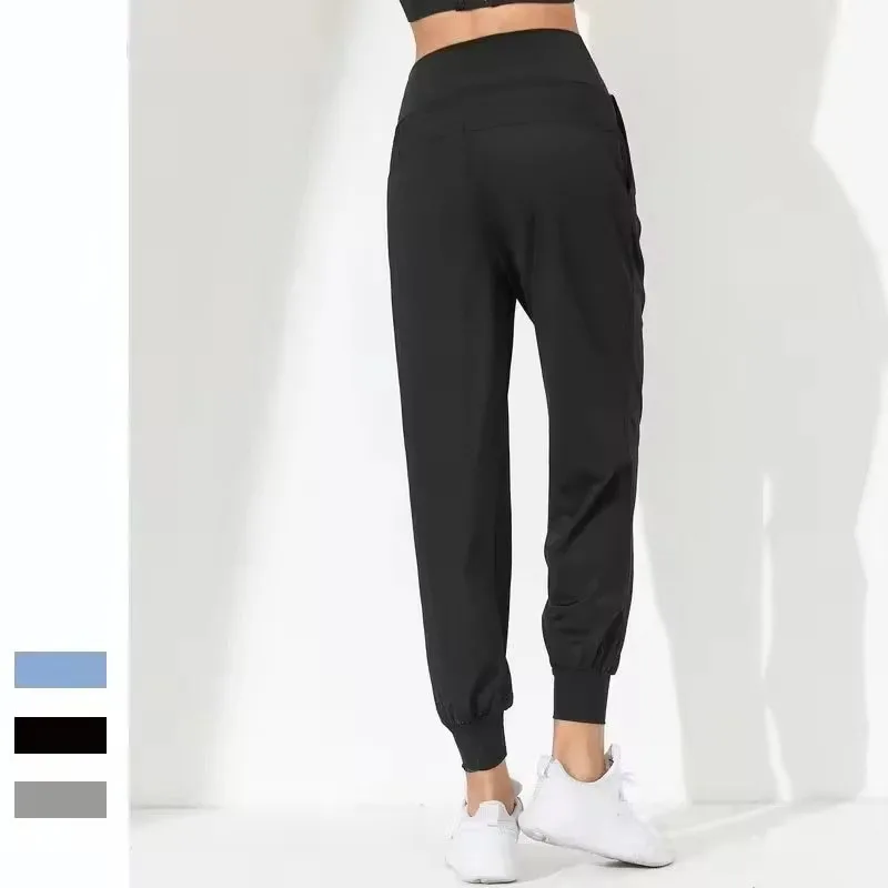 Nuevos pantalones de Yoga Casual Slim Fit secado rápido plisado correr Fitness Capris