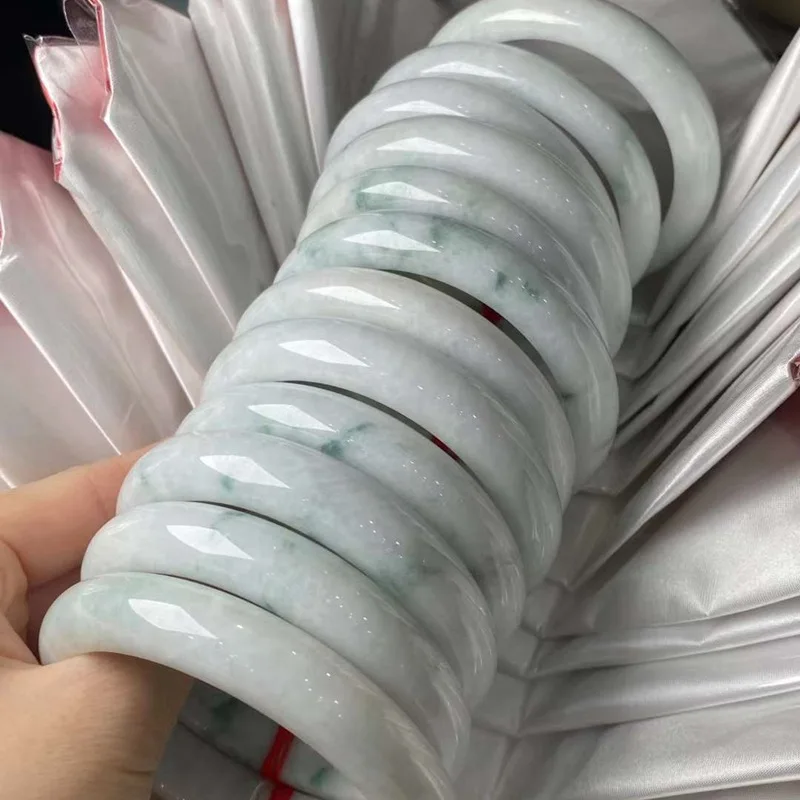 

Exquisite Workmanship No Crack Floating Flower Bracelet Myanmar Natural a Cargo Jade Bracelets Factory Wholesale
