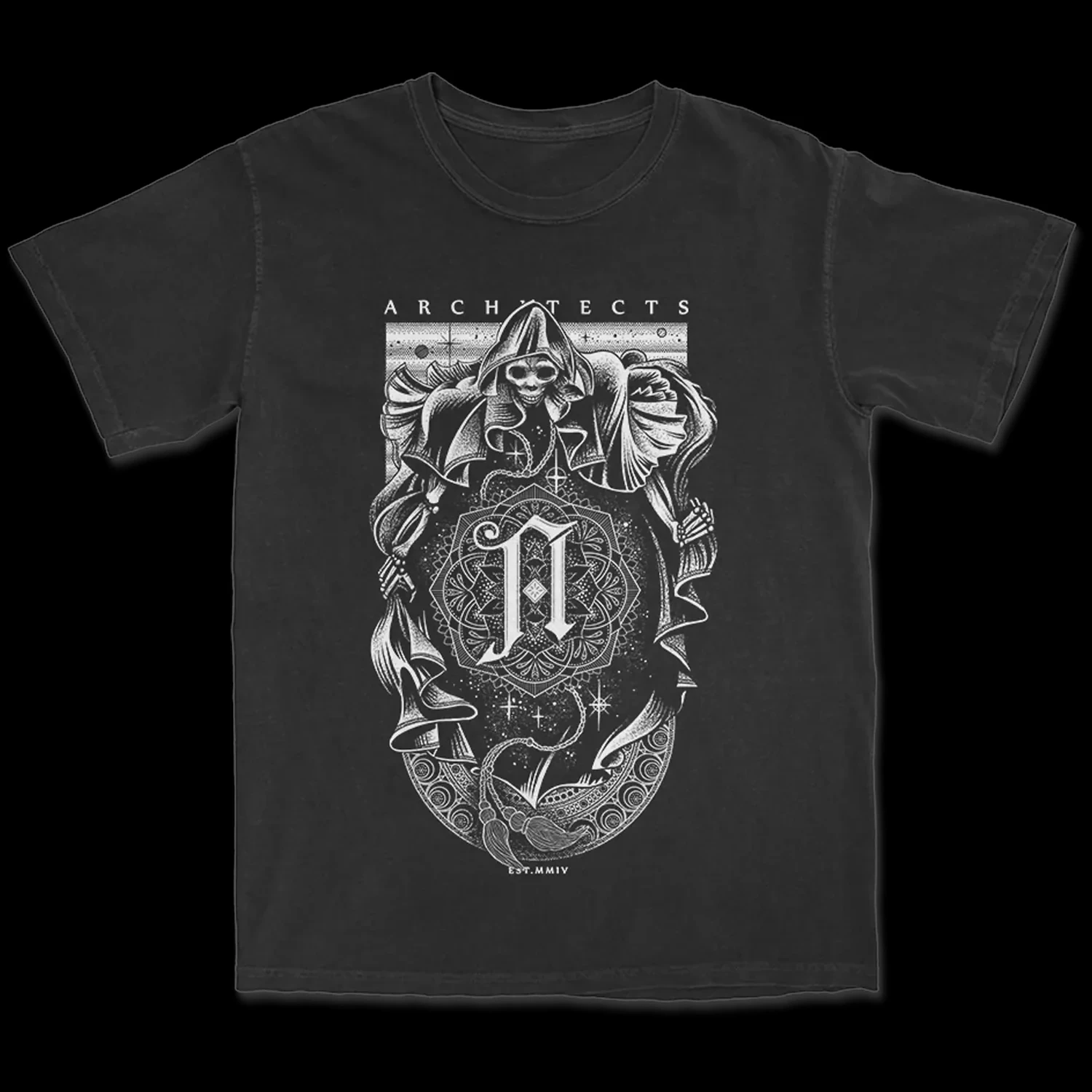 THE EYE BETWEEN TEE Architects Heavy Mental Band T-shirt Cotton Casual Loose Male Tshirts Grunge Unisex Streetwear Men Clothing
