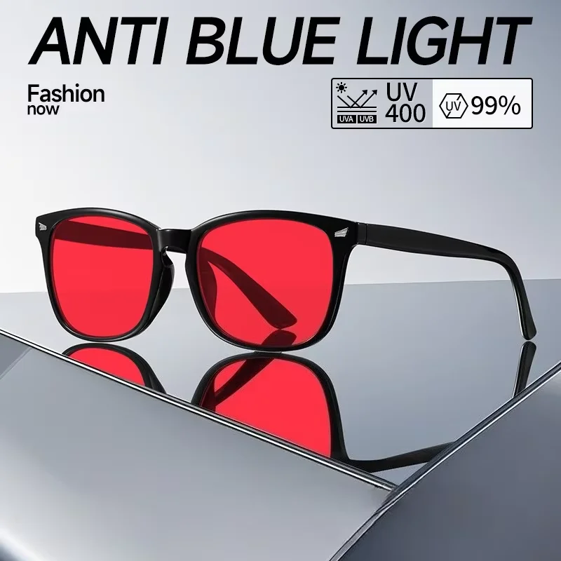 Unisex rode, gele en oranje getinte anti-blauw licht brillen, nachtbril met rode lensfilter voor verlichting van oogvermoeidheid
