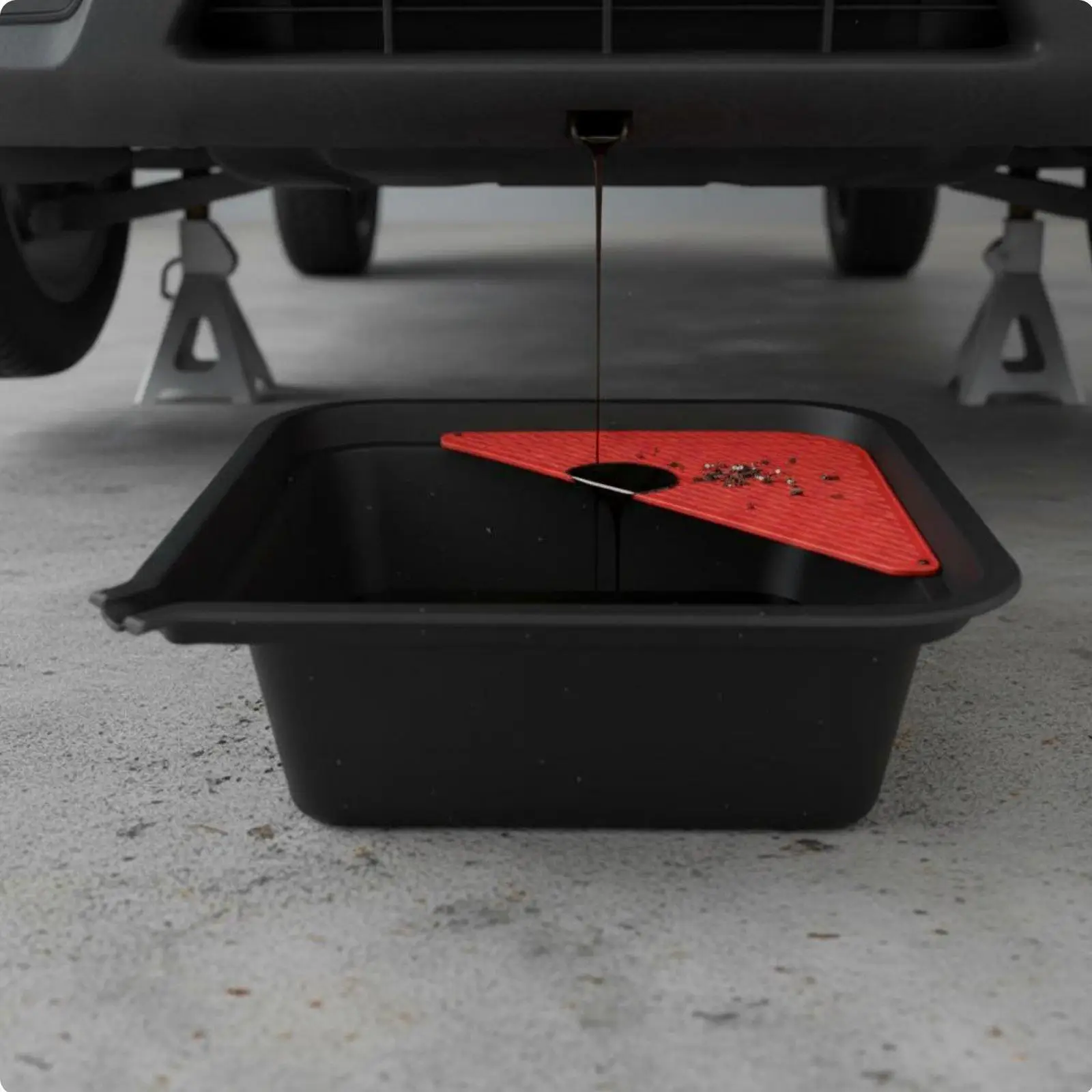 Oil Drain Pan for Car Garage Heavy Duty Fluid Storage and Waste Oil Collector Detachable Strainer for Vehicle Service