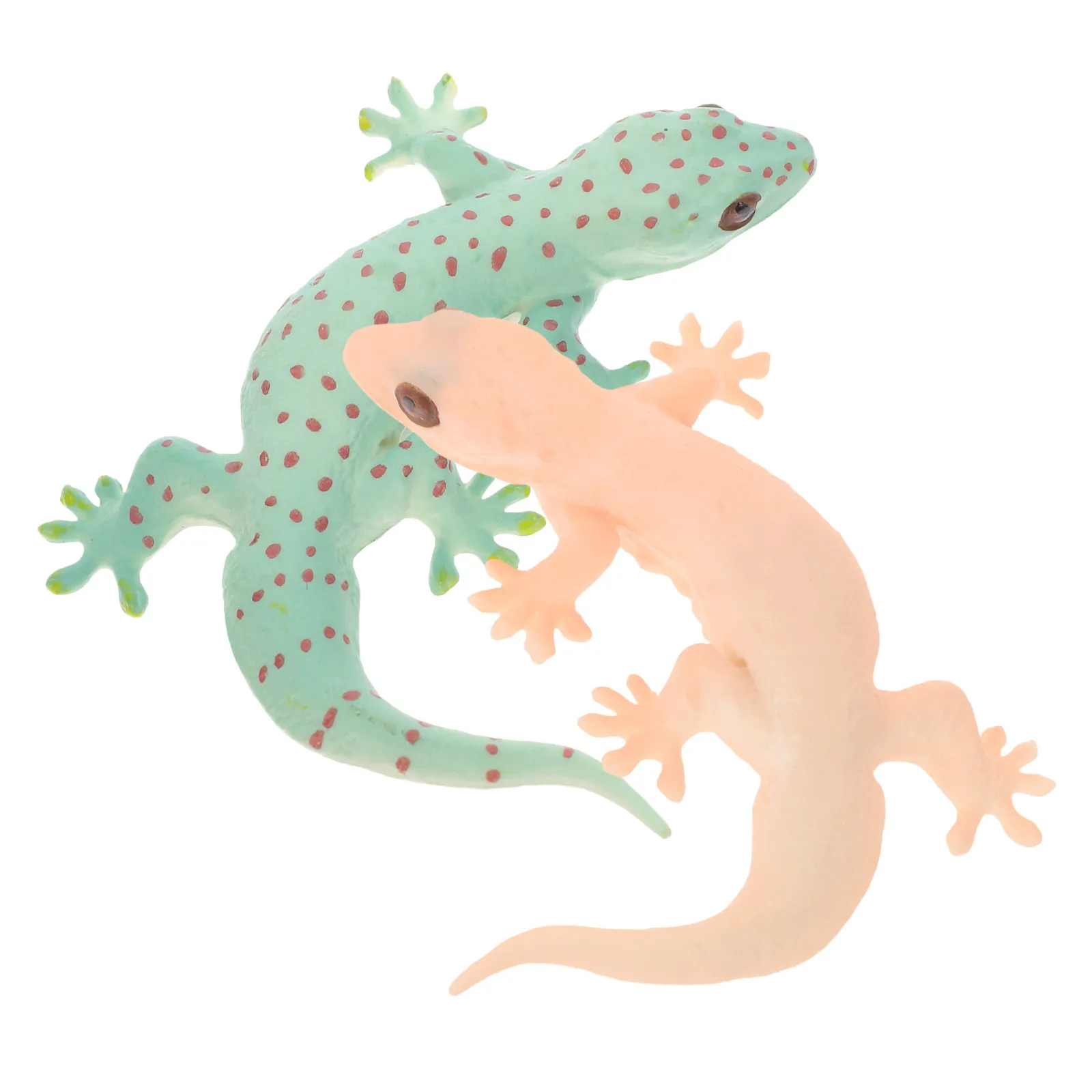 

2Pcs Gecko Simulation Animal Figures Realistic PVC Decoration Prank Props for Garden Desktop Kids Education Lizard Figure