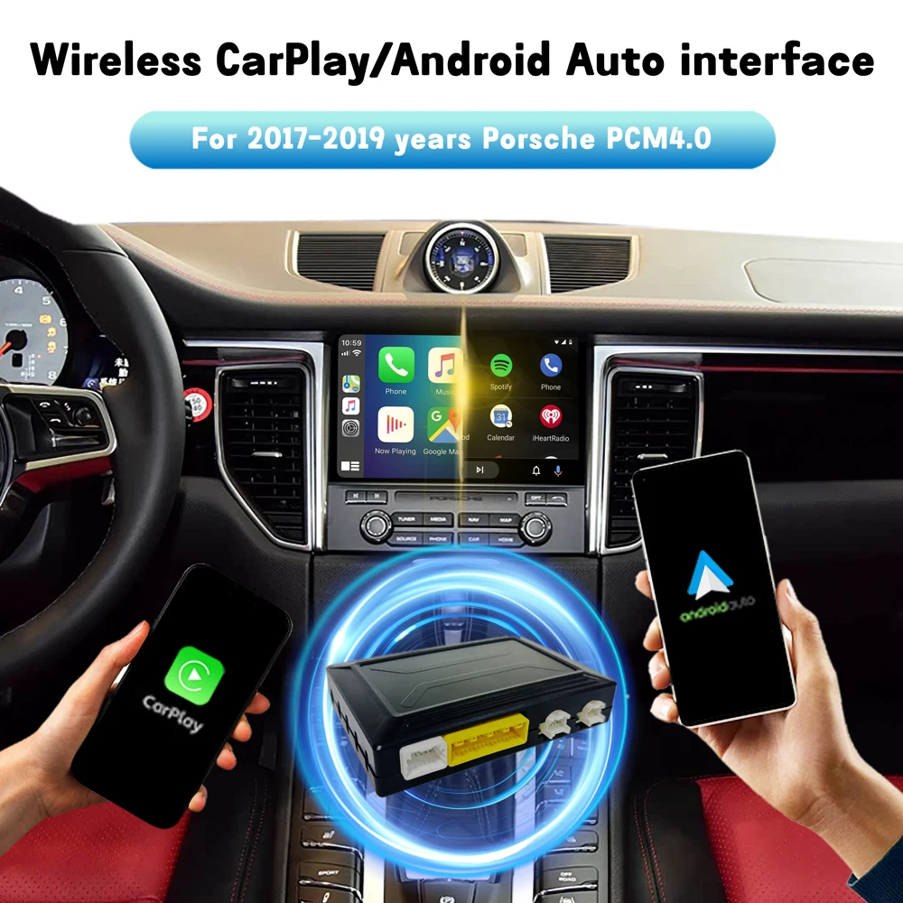 Wireless CarPlay Android Auto Interface for Porsche 911 Boxster Cayman Macan 2017-2018 PCM4 Screen Mirroring