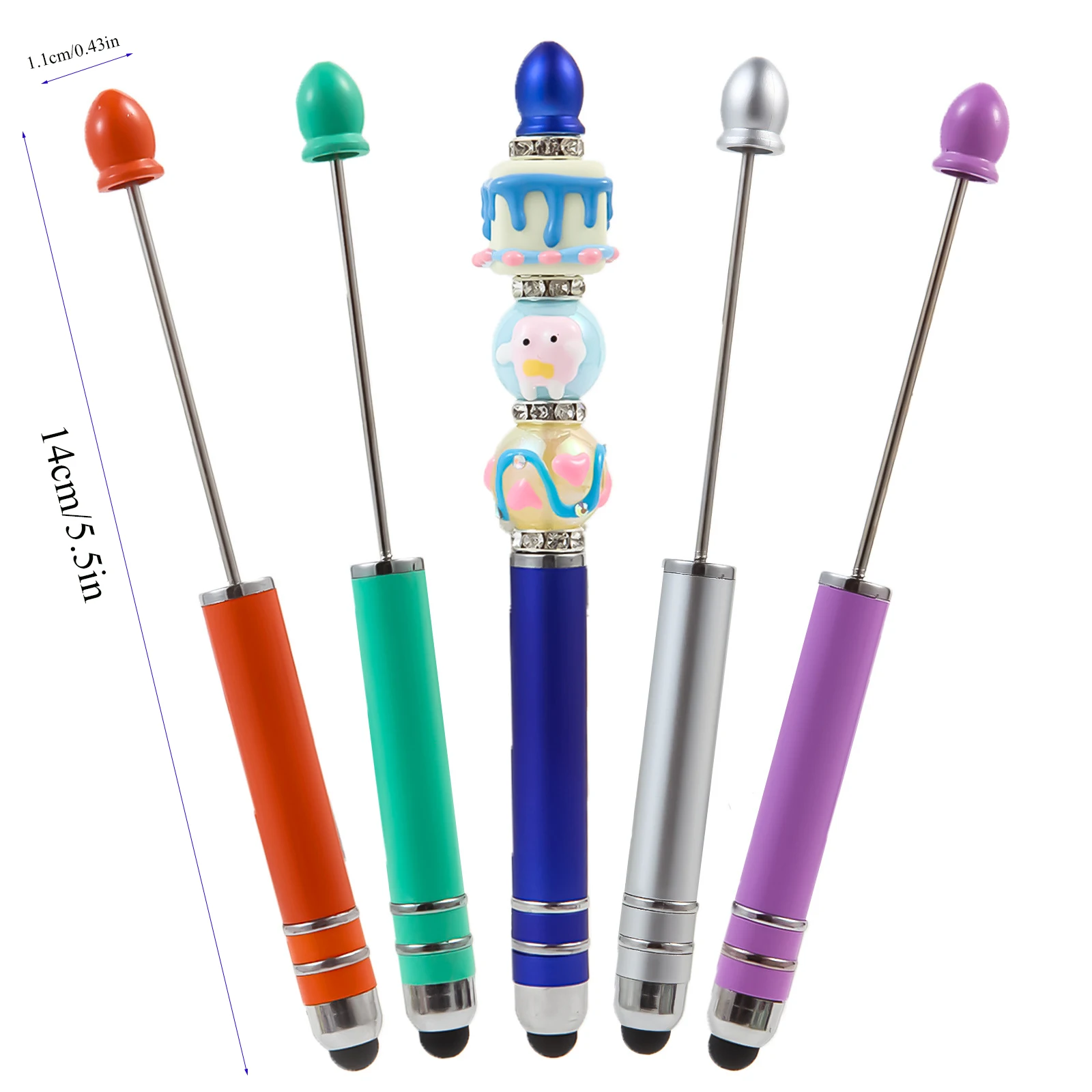 5pcs 25pcs 50pcs 100pcs Universal 2 in 1 Stylus Pens with Beaded Ballpoint Pen Touch Screen Touch Pen for All Capacitive Screen