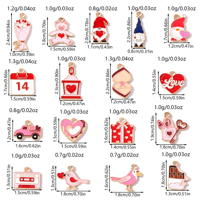 10 Stück süße Mischung Emaille Liebe Herz Buchstaben Charms Anhänger für DIY Halsketten Ohrringe Valentinstag Schmuckherstellung Zubehör – Detail 1