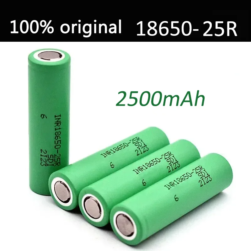 

100% Original INR18650 25R 1865 2500Mah 3,7 V 18650 Batterij Lithium-Oplaadbare Batterijen Hoge Stroom Ontlading 20A Power Cell