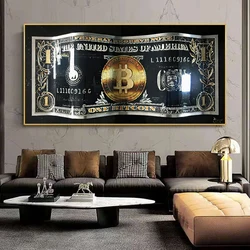 Modern Art Canvas Posters Burning Dollar Inspirational Poster Prints 100 Dollars Pictures Living Room Wall Decoration Paintings