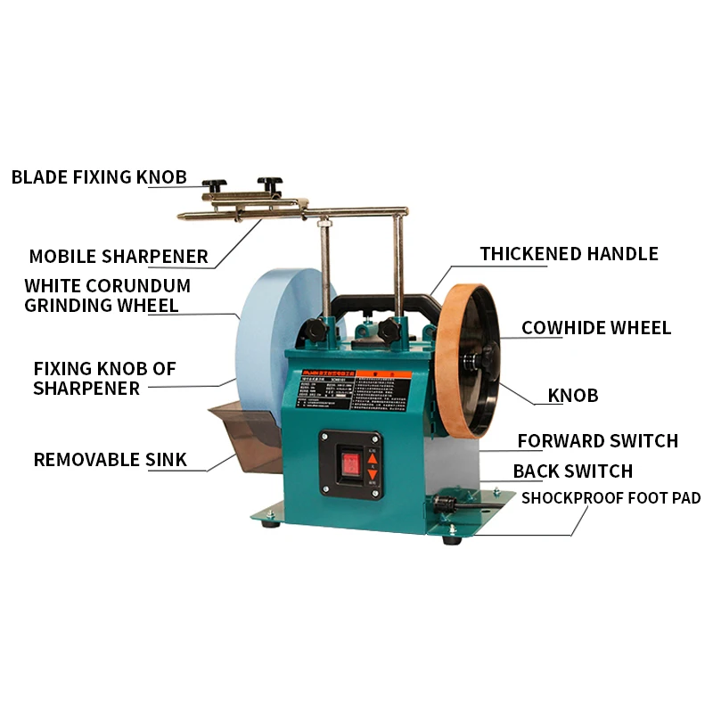 SCM8101 Sharpener Kitchen Scissors Water-Cooled Polisher Low-Speed Electric  Polishing Machine 95r/min