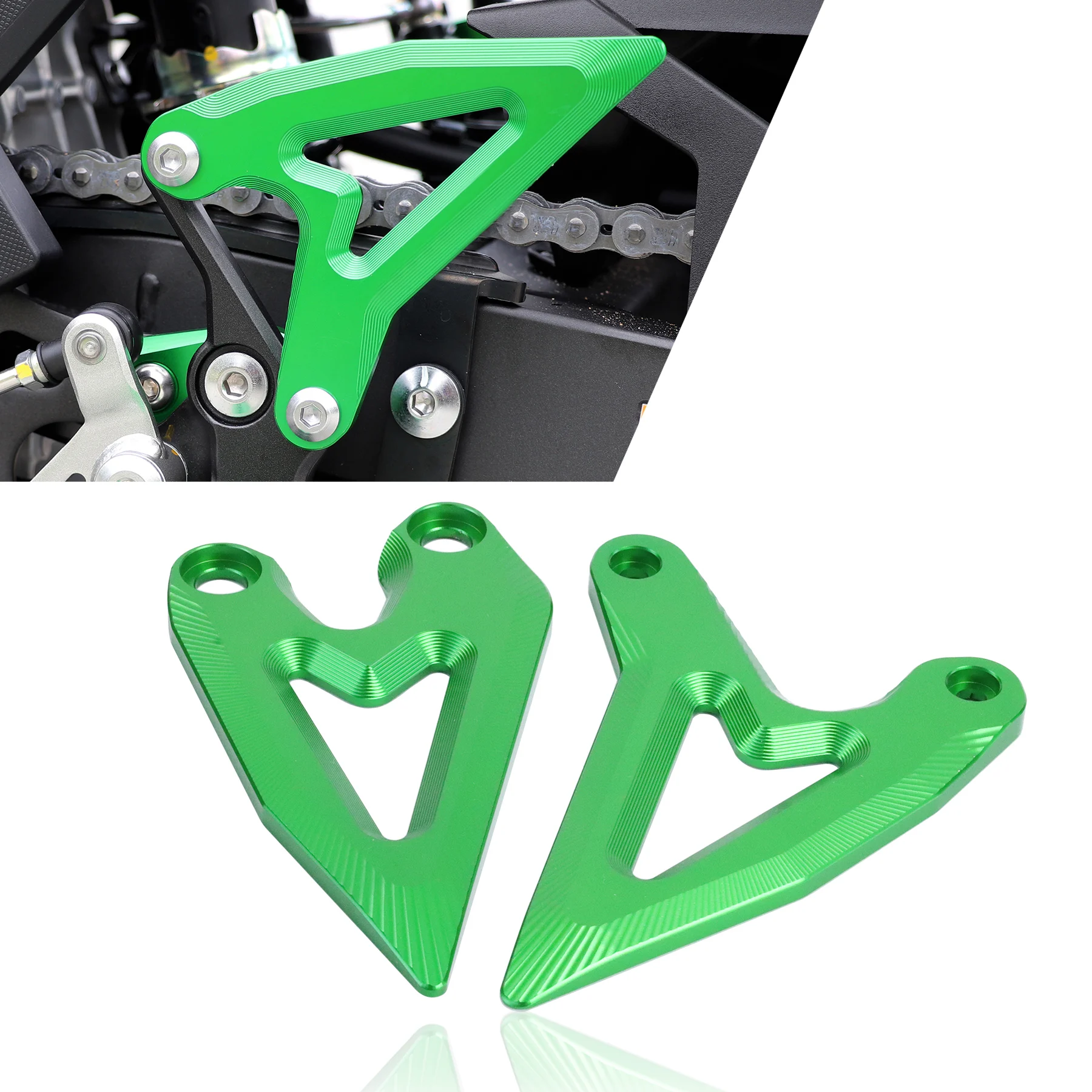 

Motorcycle Foot Peg Footrest Heel Protection Cover Guard CNC Footpeg Decorative Plates for KAWASAKI Ninja400 NINJA 400 Z400 Z500