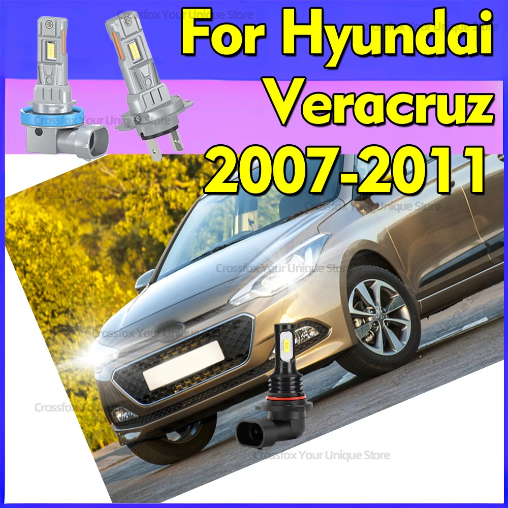 

2/6x 6000K LED Fog Lamp Bulbs 3570 CSP Front Headlights For Hyundai Veracruz 2007 2008 2009 2010 2011 Car High Low Beam 30000LM