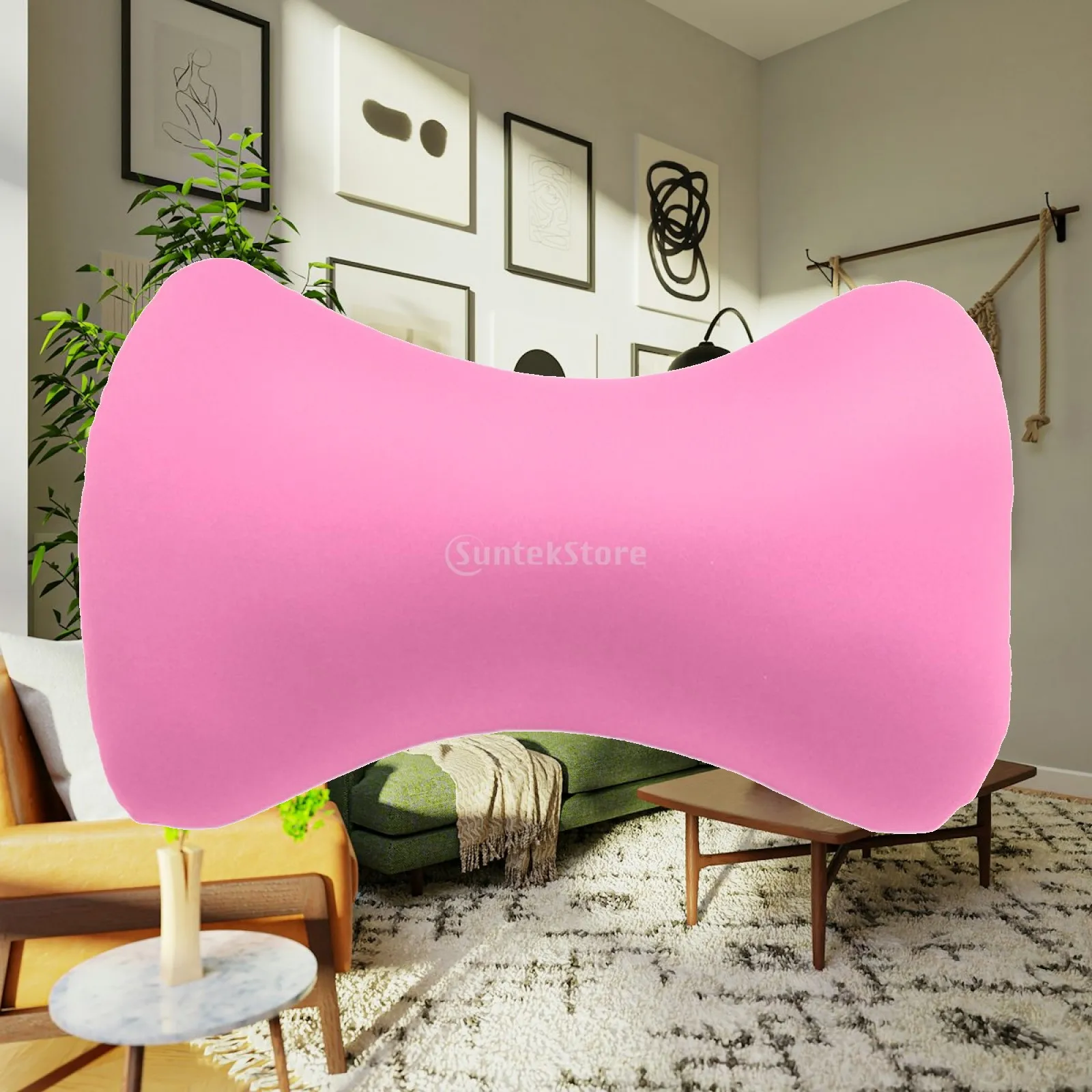 Microbead Tube Pillow Sleep Neck Support Cushion Ergonomic Mini Pillow for Bedroom and Travel