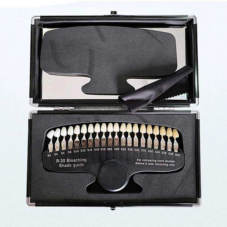 

20 Colors Luxury Packing den tal Bleaching 3D Shade Guide Color Comparator with Mirror for Teeth Whitening