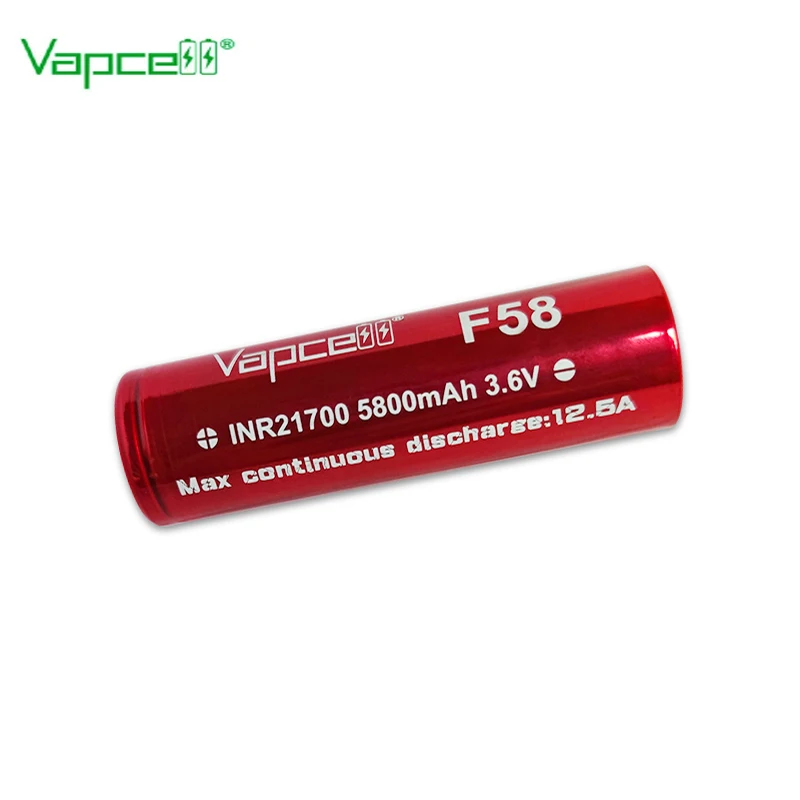 1-8 Original Vapcell F58 INR 21700 5800mah 12.5A 3.6V Battery High Power Li-ion Batteries Cell For Flashlight Battery Pack