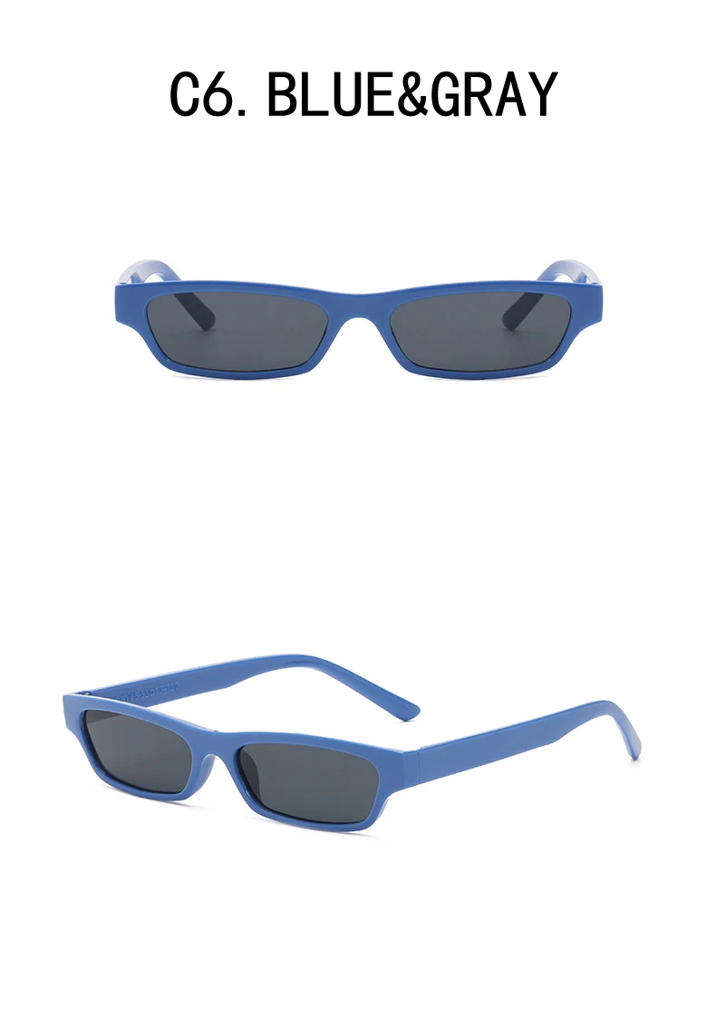 Kleine Rechteck Sonnenbrille Frauen Neue Retro Quadrat Schmale Rahmen Sonnenbrille Trendy Vintage Streetwear Brillen UV400 – Detail 16