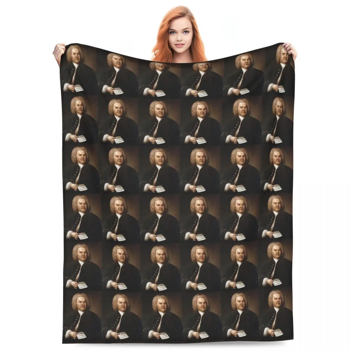 

Johann Sebastian Bach, German Composer Blankets Flannel Sofa Throw Blankets for Couch Bedding Outdoor Throws Bedspread Quilt