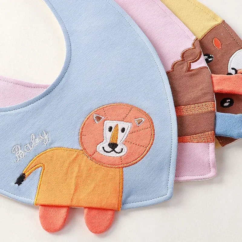 Cute Cartoon Bear Rabbit Lion Baby Bandana Bib Newborn Feeding Towel Soft Cotton Burp Cloths for Baby Girls Boys Saliva Towels