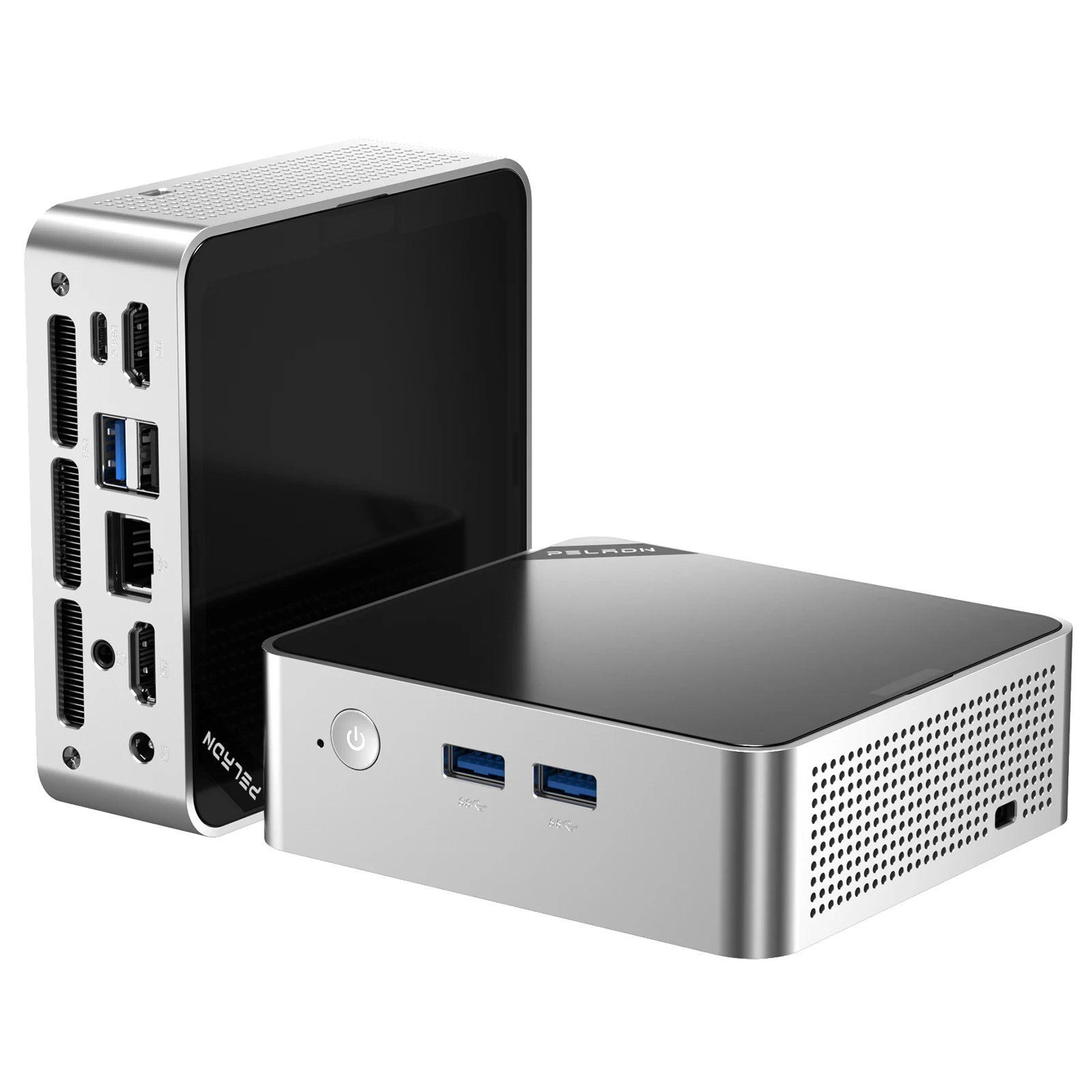 PELADN Mini-PC, AMD Ryzen 4300U (übertrifft N150/10110U, bis zu 3,7 GHz), 8 GB DDR4/256 GB SSD, Typ-C/Dual-HD 4K/60 Hz, Triple-Display, WiFi6/BT5.3/USB3.2, Mini-Computer für Unternehmen, Bildung und