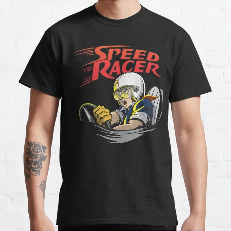 

0618 Mach Go Go Go graphic tee Manga Speed Racer Anime T shirt Cartoon Large size Tops 100% cotton printed Y2K Clothes
