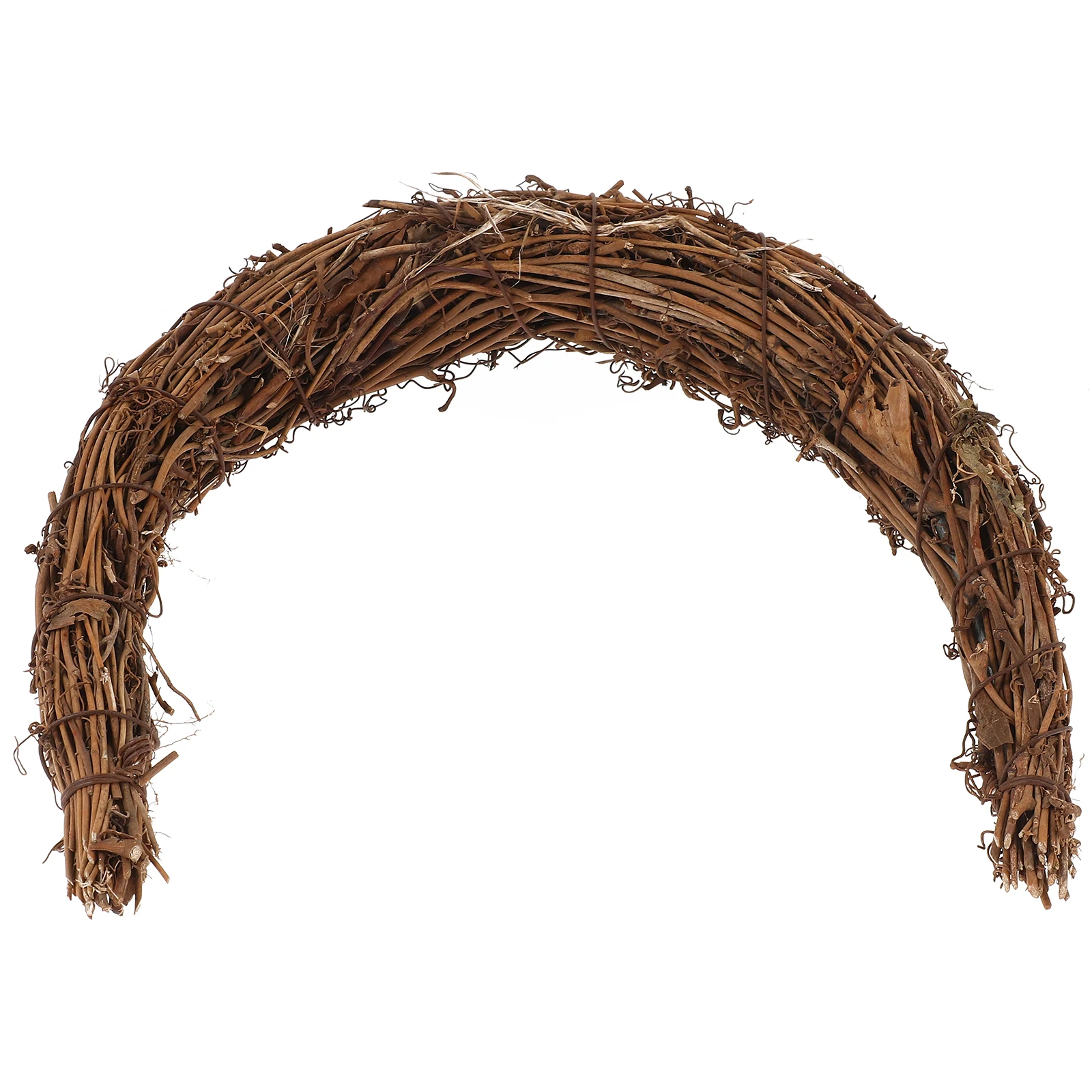 

DIY Wreath Natural Wood Circle Materials Moon Shaped Frame for Christmas Decor Natural Wreath Frame Home Party
