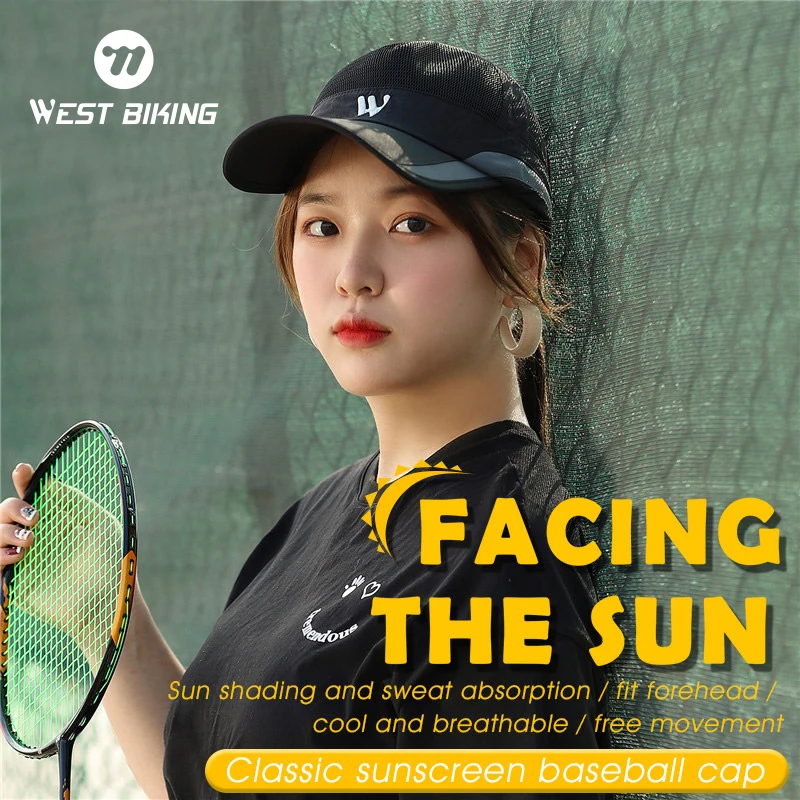 

WEST BIKING Sports Cap Breathable Baseball Hat Solid Color UV Casual Fashion Outdoor Cycling Fishing Men Women Hat Supplies