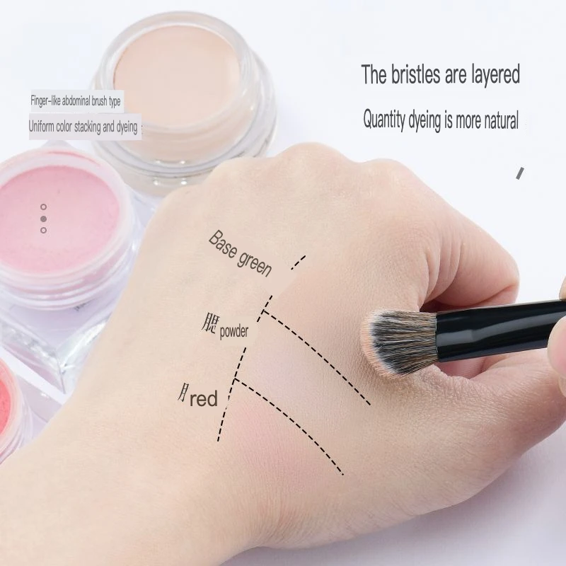 Mini pincel de sombra, base de olho de inclinação grande, pincel corretivo de inclinação portátil, pincel de sombra de nariz, pincel de creme de blush pequeno