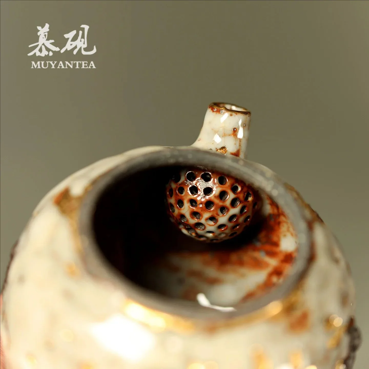 Mu Yan Handmade Wood-Fired Teapot, Dunhuang Shino Ware Wabi-Sabi Single Pot, Rustic Ceramic Kung Fu Set, Creative And Nourishing