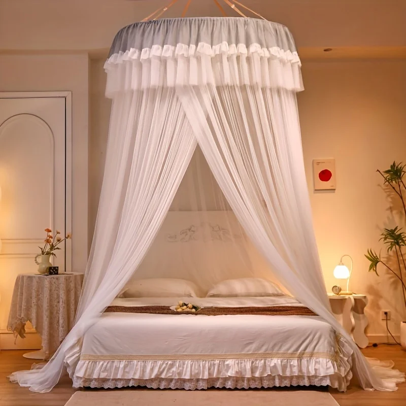 Luxury princess style mosquito net, single double bed, full-size universal lace bed curtain, suspended ceiling mosquito net