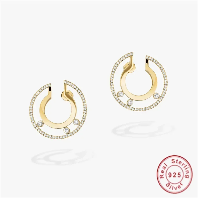 

Elegant original MOVE ROMANE HOOP Earrings Sterling Silver 925 Earrings Luxury Brand woman Jewelry Party Holiday Gift