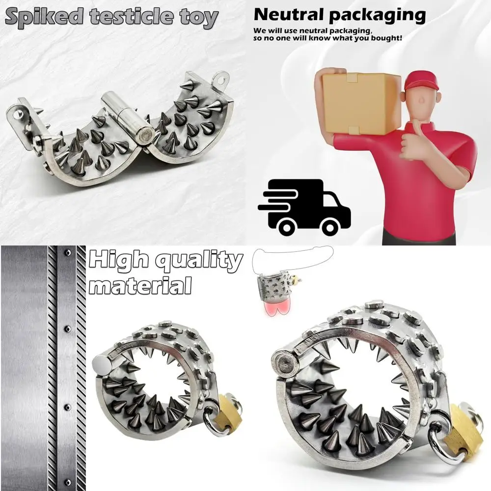 Urządzenie do krępowania penisa z kolcami, kruszarka jąder, CBT, rozciągacz jąder męskich, zabawki erotyczne CBT, obciążenie penisa, kruszarka jąder, stal nierdzewna S