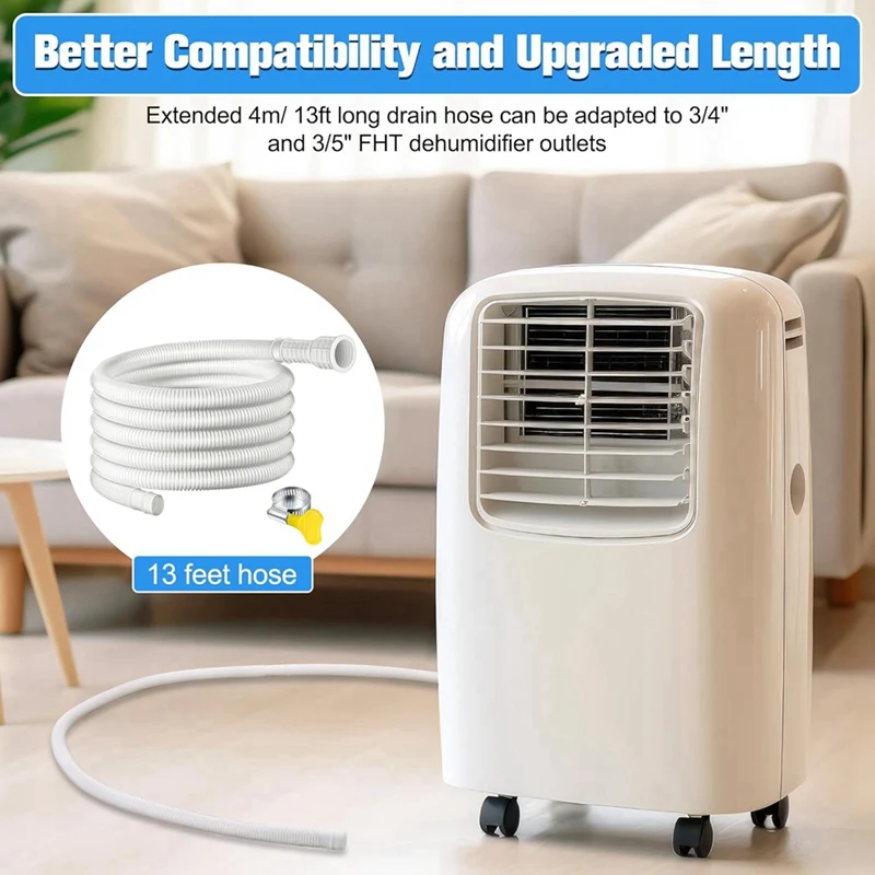 Дренажный шланг для осушителя, Высота 13 футов, режущая деталь, Соединительный зажим, замена шланга