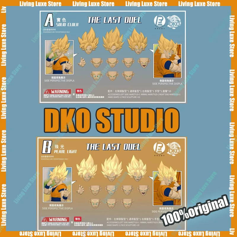 

HOT RE DKO Studio Goku Full Power Сменная голова Sculpt Лицевая панель Набор аксессуаров Dragon Ball DBZ Аниме Фигурка Игрушки Подарок