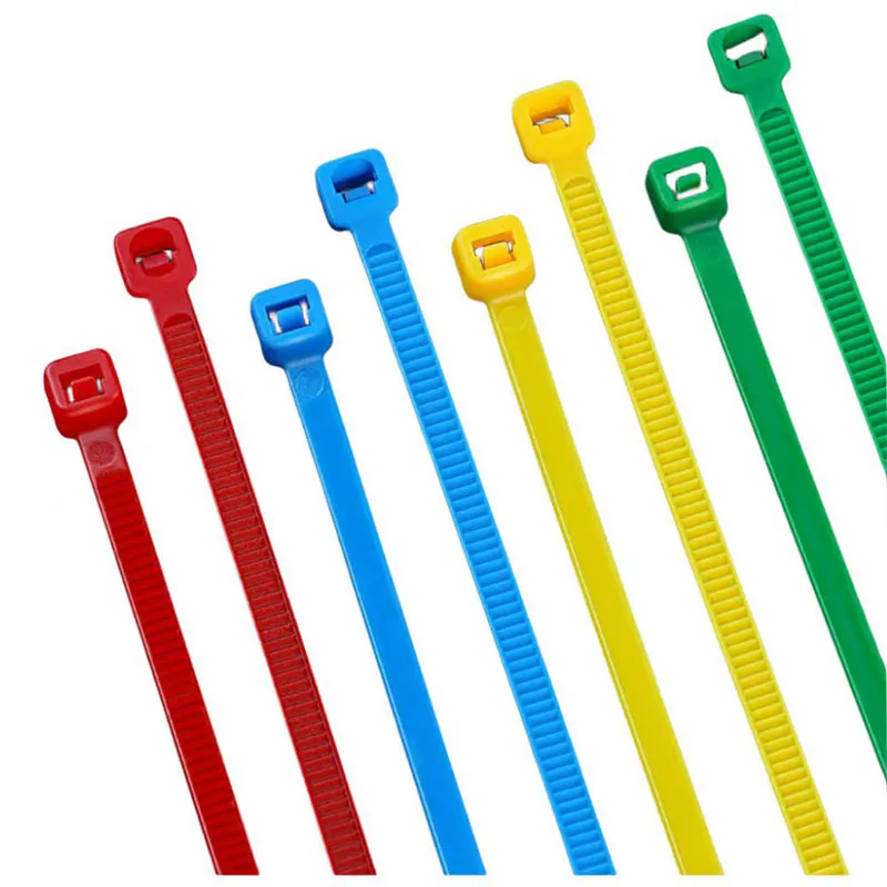 200/100Pcs Colourful Nylon Ties 4X200mm Adjustable Self-Locking Wire Fixing Ring Ties For Home Office Industrial Supplies