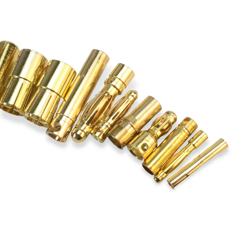 20 Pairs Gold Plated Brass 2/3/3.5/4/5/5.5/6/6.5/8MM Banana Connector Plug Bullet Male Female ESC Lipo RC Battery Plugs