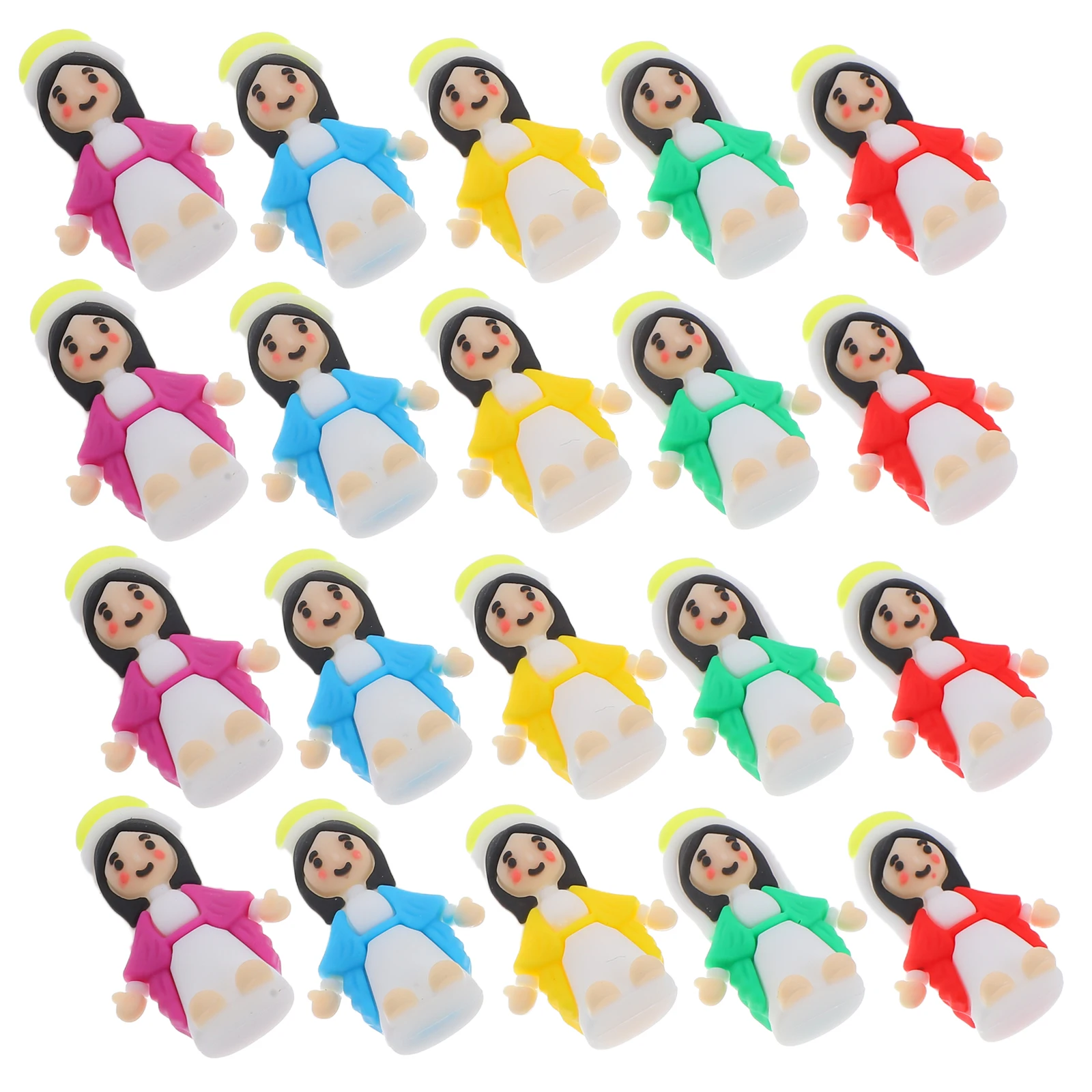 

25 pcs Mini Virgin Mary Small Religious Baptism Favors Desktop Ornament Catholic Easter Party Decor Statues Figurines