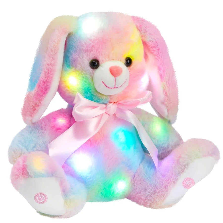 27cm Musical LED Light Plush Toys Cute Kawaii Pillows Luminous Stuffed Animals Toy Doll Soft for Girls Children Decor Home