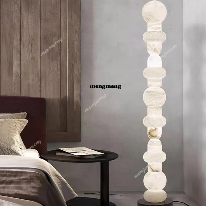 

Modern simple natural marble floor lamp light luxury living room bedroom bedside hotel model room lamp