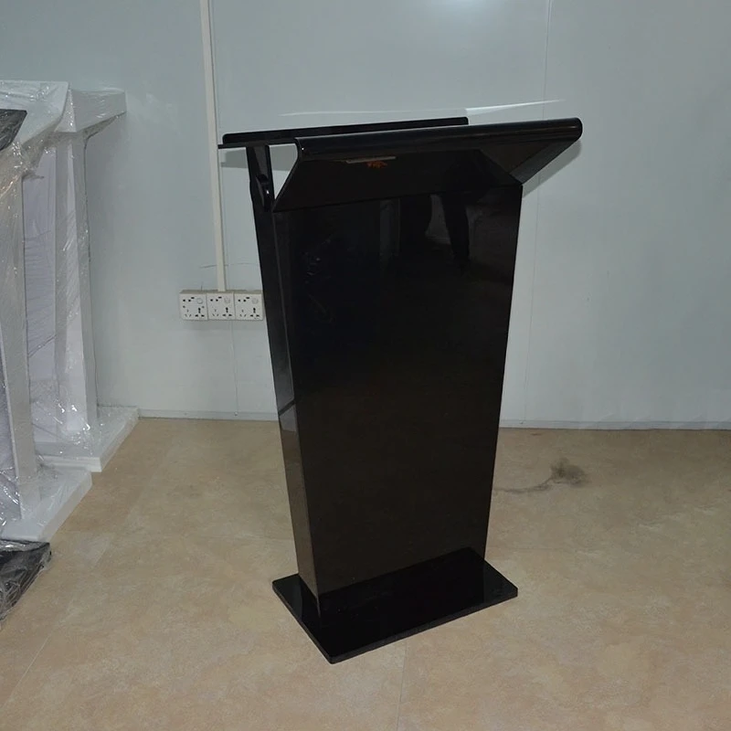 black acrylic podium, welcome desk, information desk, school speech podium, crystal transparent lectern front desk
