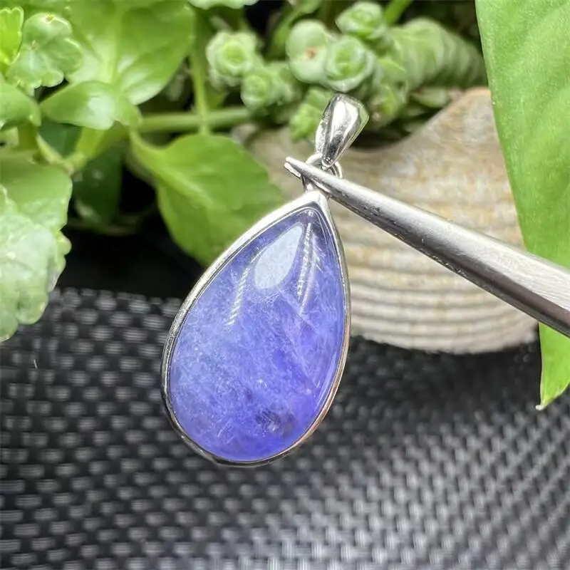 

19.6MM Natural Tanzanite Teardrop Pendant Figurine Healing Quartz Reiki Lucky Cute Festival Gift 1PCS