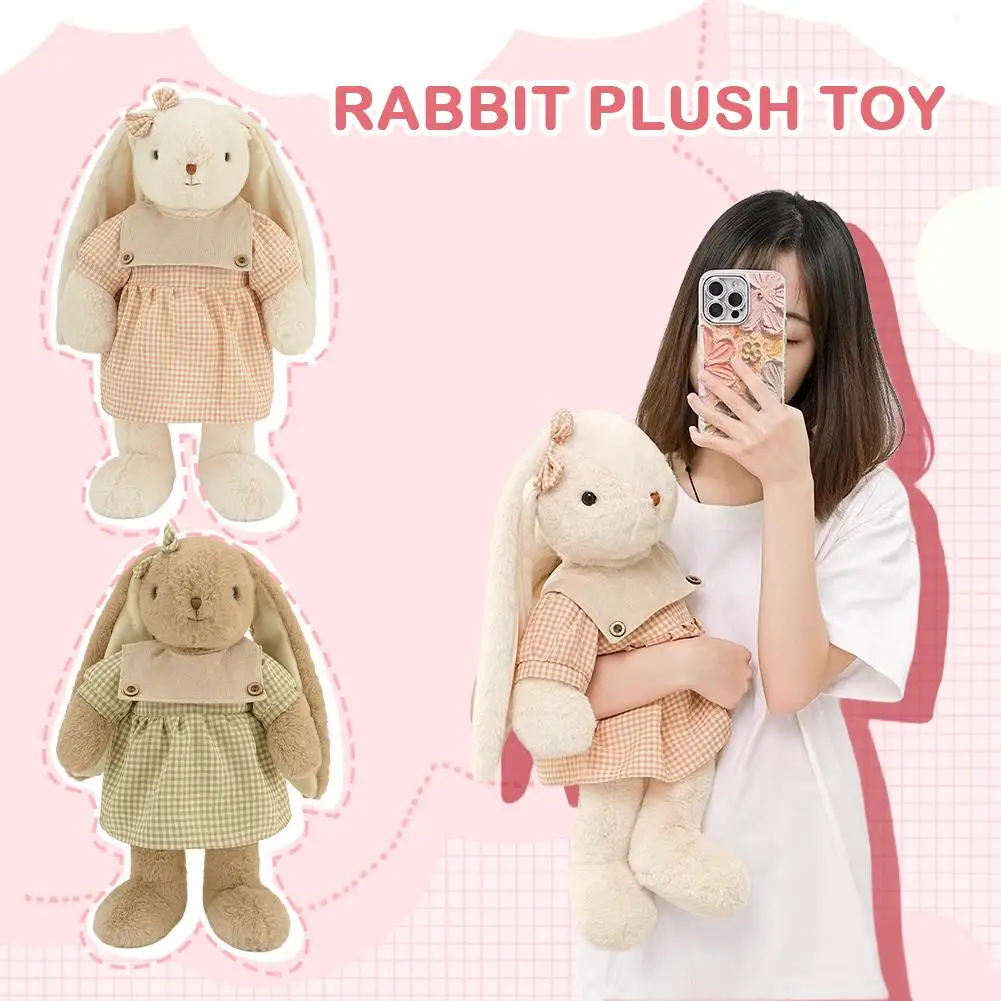 Giocattolo coniglietto di peluche marrone scuro da 50 cm - Coniglio soffice ultra morbido con orecchie lunghe, simpatico animale di peluche appeso per ragazze e regalo per bambini