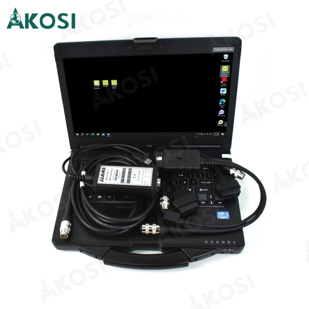 For CLASS agriculture tractor construction truck diagnostic for Claas simulator p/n14204140 cable and CF53 laptop