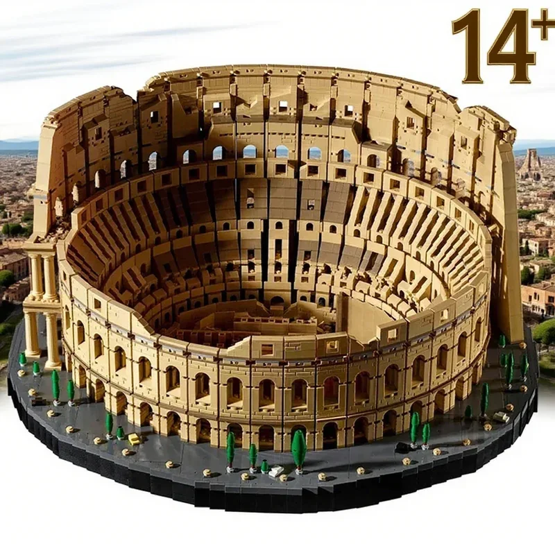 9036 peças grande arquitetura cidade o coliseo modelo blocos tijolos crianças brinquedos compatíveis
