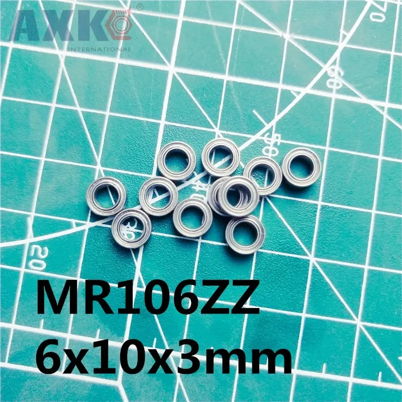 Axk 10pcs Mr106zz L-1060zz 6x10x3 Mm Deep Groove Ball Bearing Miniature Bearing High Quality Mr106z Mr106