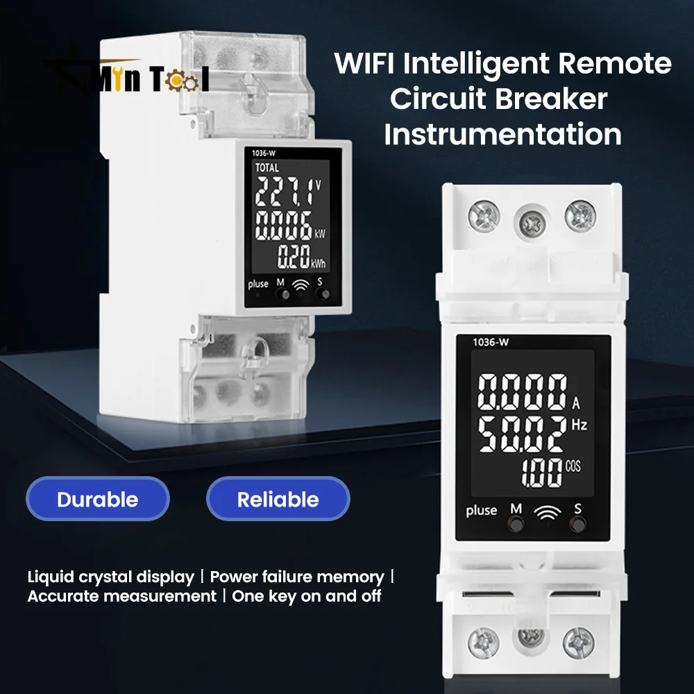 Multifunction Energy Meter Single-Phase Detector AC 85-265V 63A  Din Rail Meter For Electician Tool