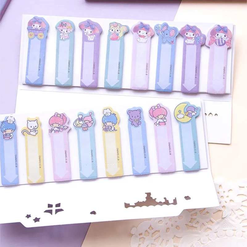 120 Lenzuola/Set Sanrio Sticky Note Cancelleria Carino Hello Kitty Kuromi Sticky Note Memo Pad Forniture Per Ufficio Studente Vacanza Giocattoli