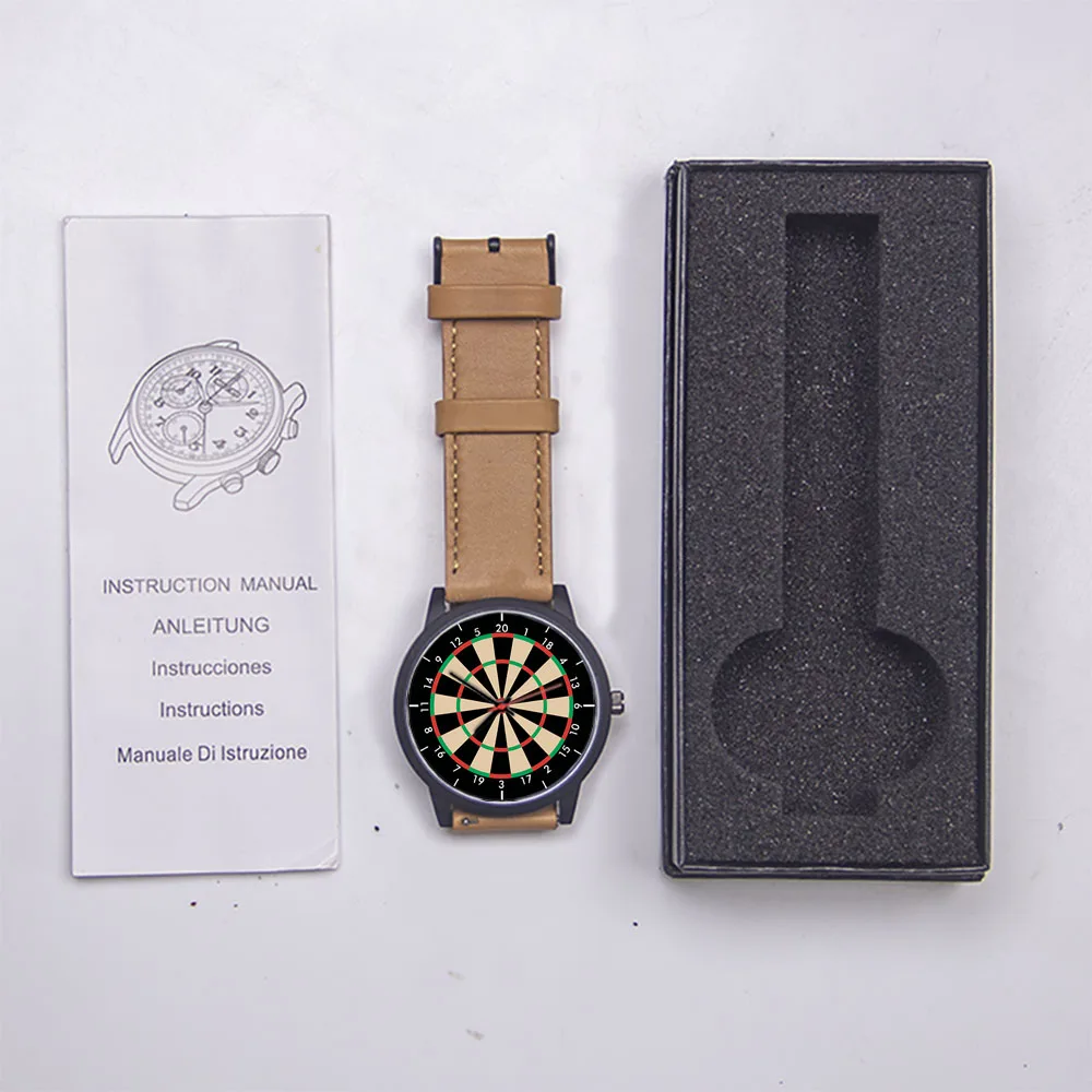 Dart board Design Dart Sports Unisex Men Watch for Children Electronic Watches for Man Personality Wrist Watches Silver Black