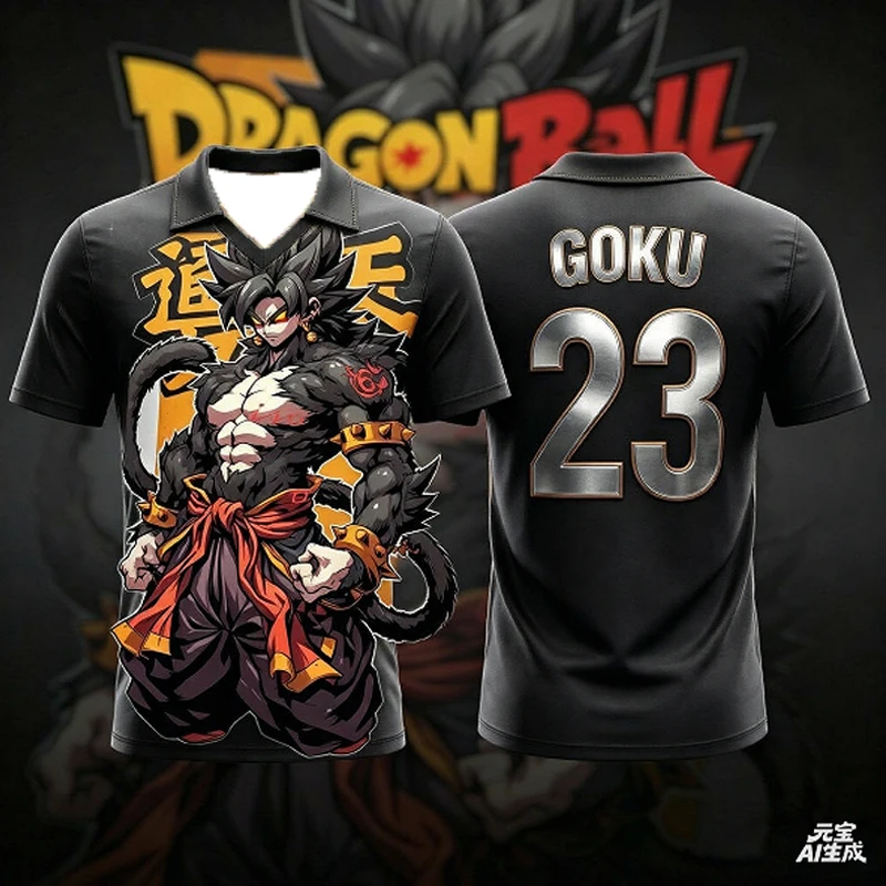 Sommerliches Familien-Set mit passenden Dragon-Ball-Wukong-3D-Print-Hemden, schnelltrocknendes T-Shirt, Sport-Trainingsoberteil für Damen und Herren. – Detail 5